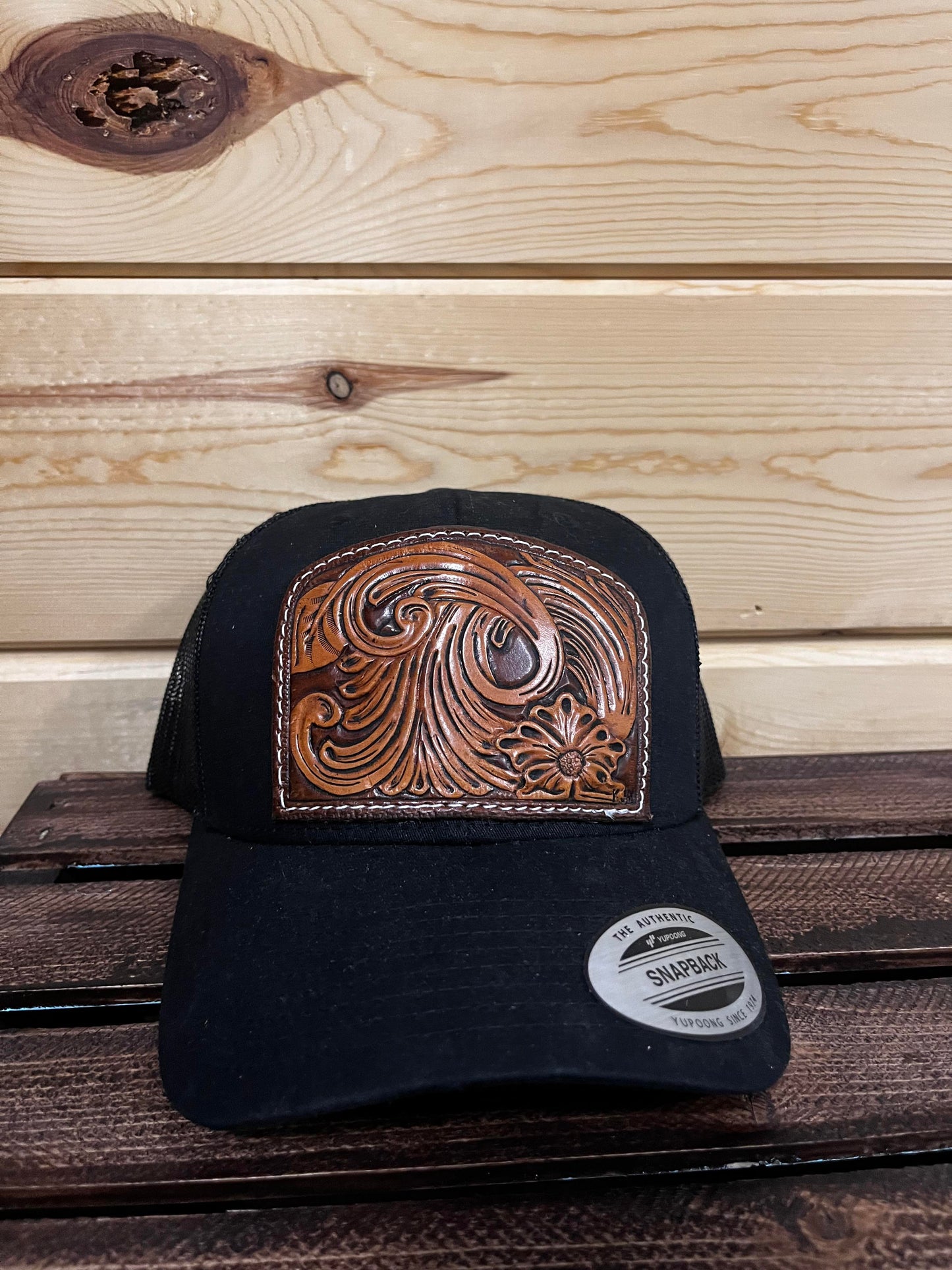 Custom Tooled Leather Snapback